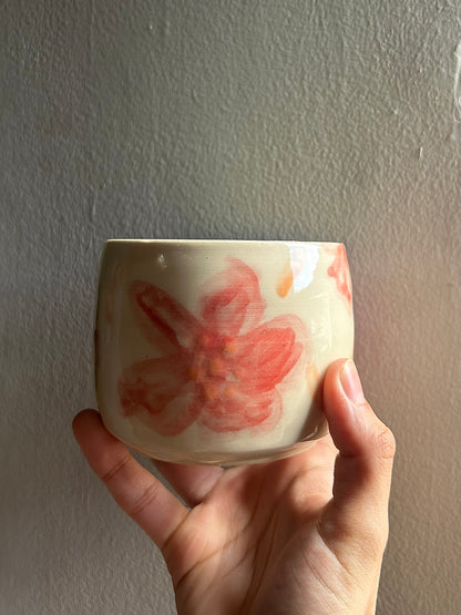 pink flower cup