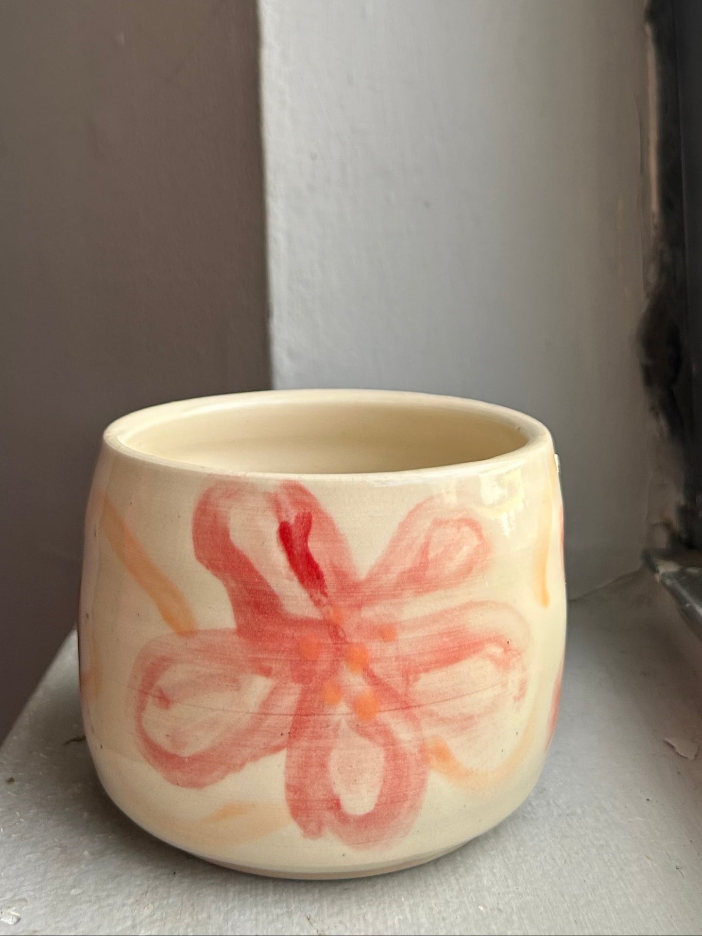 pink flower cup