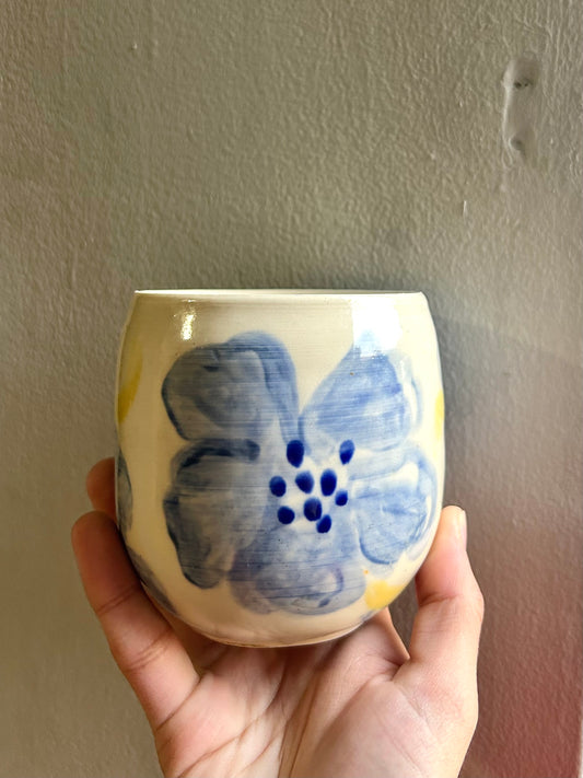 blue flower cup
